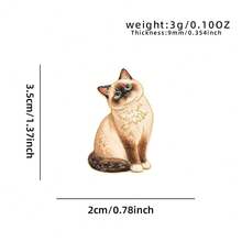 1 buah Pin Enamel Kucing Multi Ras Realistis, Pin Kerah Anak Kucing Ragdoll Oranye Belang dengan Garis Emas, Pin Logam untuk Jaket dan Tas, Hadiah Menarik untuk Pecinta Kucing - MultiWarna - View 11