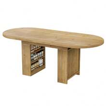 Extendable Dining Table 150/200 * 90, Suitable For 6-8 People, With Storage Space, Thickened Tabletop, Scandinavian Style Dining Table, Oak Color. - 1 - 查看 2