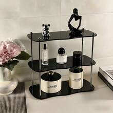 1pc Cosmetic Storage Rack, Foundation, Eyeshadow, Lipstick Organizer, Vanity Makeup Storage Box, Perfect For Displaying Perfume And Organizing Desktop Accessories - Multicolor - View 2