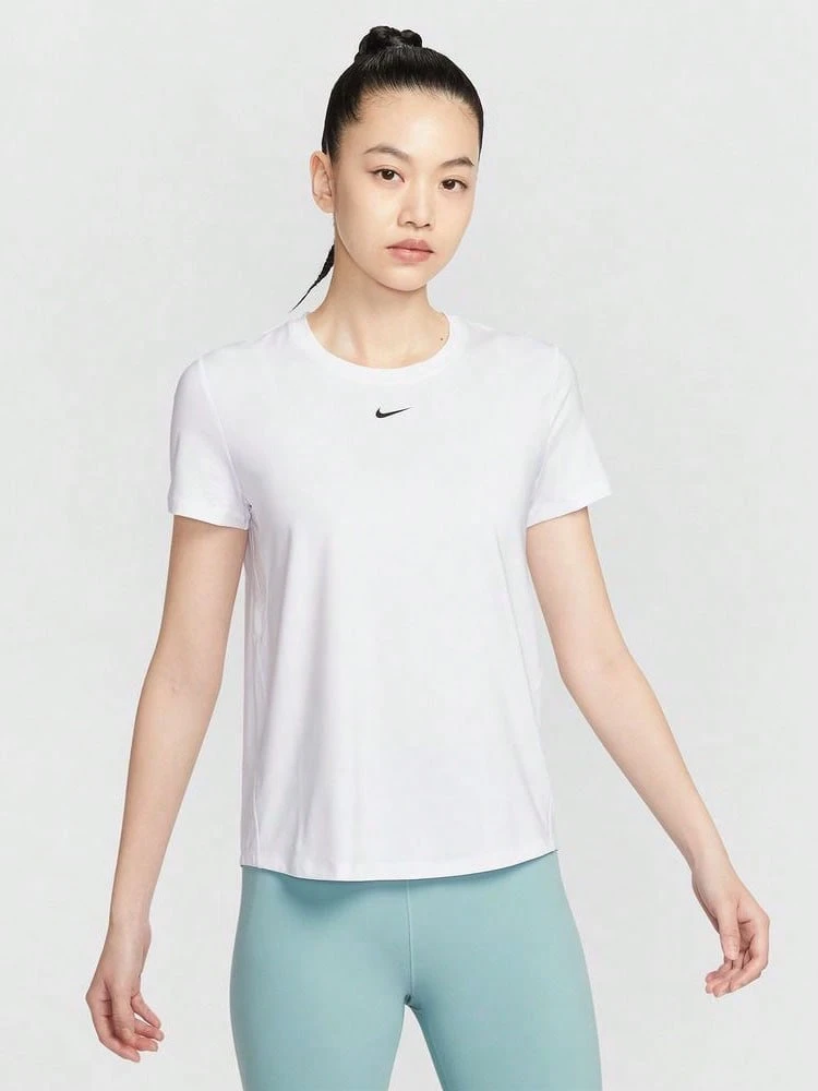 Nike Dri-Fit One Classic 速乾短袖透氣吸濕排汗套頭 女款 白色 - 白色 - 查看 1