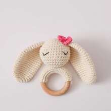 Handmade Crochet Big Ear Rabbit Rattle, Baby Rattle Toy, Attracts Baby's Attention, Infant Parent-Child Interaction Toy, Built-In Bell, 3D Cute, Rich Details, Newborn Commemorative Gift, Easter Gift, Halloween Gift - Multicolor - View 7