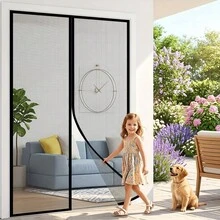 Black Magnetic Screen Door Curtain, Summer Mosquito And Insect Proof Mesh Door Curtain, Easy To Install - Black-edged Door Curtain - View 27