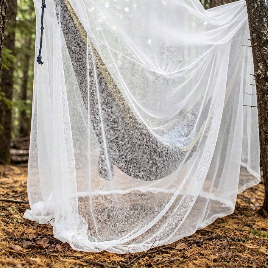 XL Bed Net Equipped With Hooks And Carry Bag, Fit For Multiple Beds, For Home And Travel - White - View 1