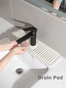 1pc Absorbent Kitchen Faucet Drip Tray, Waterproof Splash Guard Countertop Water Collector, Kitchen Sink & Bathroom Vanity Protector, Multi-Purpose Sponge & Soap Storage Mat, Halloween Home Essential - A - View 2