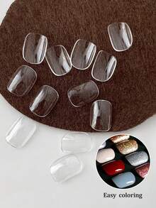Beautizon Nailartlab 120片美甲練習展示板，日式短方型、橢圓、杏仁形透明展示練習色卡，美甲配件，美甲初學者沙龍練習用品 - 彩色 - 查看 3