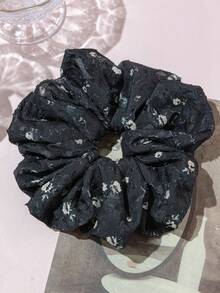 1pc Satin Ultra-Thin Embroidered Floral Oversized Multi-Color Hair Scrunchie, Suitable For Women's Daily Outfit Decoration Hair Accessory - Multicolor - View 9