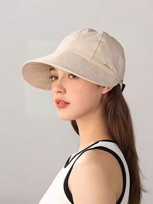 1pc Women's Lightweight Foldable Sun Hat - Adjustable Wide Brim Baseball Cap, Sun Hat, Suitable For All Seasons, Daily Fashion Versatile, Breathable Fabric, Daily Accessory - A - View 4