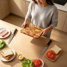 A High-Aesthetic Compact Cheese Tray, Multi-Functional Practical Cutting Board. Suitable For Processing Vegetables, Meat, Fruit, Bread, Cheese, Seafood And Other Foods. Exquisite Design, Can Be Used As A Cutting Board Or Display Platter, Multi-Purpose. Durable And Easy-To-Clean Surface - Suitable For Home And Commercial Kitchen Use. - View 3