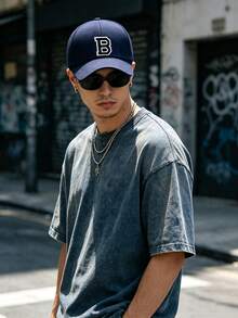 1pc Men's Solid Color Adjustable Baseball Cap, Fashion Street Style, Suitable For Spring/Autumn Outdoor, Travel, Beach, Summer, Back To School, 2026 World Cup - Navy Blue - View 3