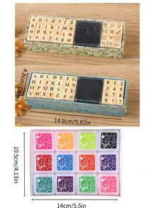 ZABC 41 piezas Juego de sellos de tinta, 40 piezas Sellos de símbolos alfabéticos y numéricos, Sellos pequeños DIY, 2 estilos disponibles: impresos y manuscritos. Regalo de Navidad para familiares y amigos; Regalo de graduación para compañeros de clase. - Multicolor - Ver 37