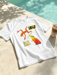 Men's Kitchen Mouse Graphic T-Shirt, UB40 Print, High Quality Fabric, Hip Hop Street Style, Comfortable, Durable, Graphic Design. - White - View 2