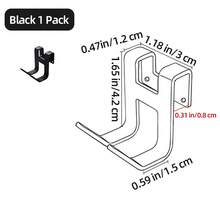 No-Drill Strong Adhesive Wall Hooks, Suitable For Hanging Bathroom Baskets, Razors, Loofah, Available In 1pc, 2pcs Or 4pcs Pack, In Black, Silver And White Colors - Black - View 9