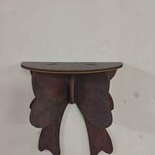 Vintage Wooden Bow Tie Shelf - Wall-Mounted Storage Rack, Suitable For Living Room Decor, One-Piece Room Decoration - Brown - View 6
