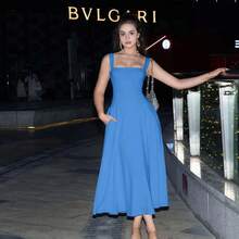 Women Short Dresses - Sky Blue - View 9