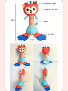 Sonajero para bebé, sonajero suave de mano con papel crujiente, juguete interactivo colorido para el vínculo entre padres e hijos, regalo para bebé - Multicolor - Ver 15