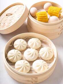 A Bamboo Steamer For Steamed Buns, Heightened And Deepened, Morning Tea Snack Steaming Grid, Commercial Bamboo Steamer - View 3