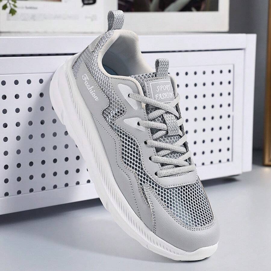 Men's Marathon Running Shoes, Casual Sports Shoes, Shock-Absorbing Comfortable Walking Shoes, Men's Casual Sports Shoes, Outdoor Walking Sports Shoes, High-Quality Men's Running Shoes, Casual Sports Shoes, Tennis Shoes - Grey - View 1