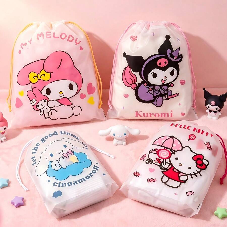 1個 Sanrio 防水抽繩袋 可愛 My Melody Kuromi Hello Kitty Cinnamoroll 旅行收納袋 - 收納袋 - 查看 1