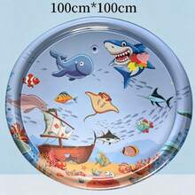 Durable Shark‑Shape Inflatable Pet Water Bed Thick Large Round Patting Water Mat Interactive Play Toy For Cats Dogs Household Pet Entertainment Tool Trim Claws Before Using - Multicolor - View 8