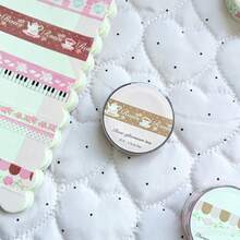 Set Pita Washi Motif Bunga Pastoral Romantis, Mawar Warna Macaron Mengkilap, Papan Ketik Piano, Pita Washi Dekoratif Motif Sulur Mawar, Cocok untuk Tata Letak Buku Harian, Pembuatan Kartu, Dekorasi Pembungkus Kado - A - View 10