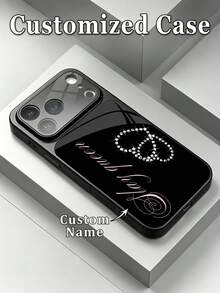 Funda protectora de teléfono de lujo con cristal templado, diamantes de imitación y acabado mate anti-caídas, compatible con iPhone 17/17Pro/17ProMax/17Air/16/16Pro/16ProMax/16Plus/15/15Plus/15Pro/15ProMax/14/14Plus/14Pro/14ProMax/13/13Pro/13ProMax/12/11, accesorios de teléfono con protección de alta gama, regalo de cumpleaños, aniversario o fiesta - Negro - Ver 1