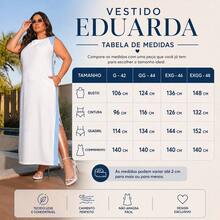 Vestido Midi Feminino Plus Size Lyocel com Bolsos Fenda Lateral Faixa Contrastante Casual Elegante - Branco - Visão 9