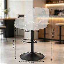 Chaises de cuisine, Chaises de salle à manger confortables, Chaises de bureau, Chaises de bureau, Tabourets de bar (Ensemble de 2 tabourets de bar uniquement) - Noir - Voir 4