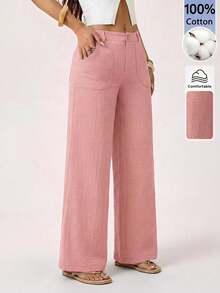 Women Pants - 粉色 - 查看 1