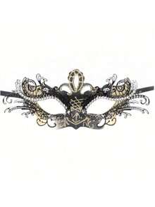 Couples' Masks – Venetian-Style Masks Featuring Shimmering Metallic Wire And Raspberry-Colored Rhinestones; Men's Carnival Mask (Masks Are Hand-Painted, So Slight Variations In Lines May Occur, But This Does Not Affect Usability). - A - View 3