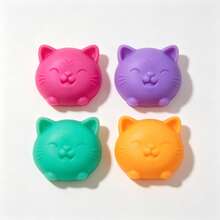 1pc Cat-Shaped TPR Squeeze Toy, Soft And Fluffy Leisure Relaxation Toy, Cute Colorful Textured Stress Relief Hand Toy, Binge-Watching Companion, Stress Relief Item For Leisure Time, Realistic Animal-Shaped Entertainment Stress Relief Toy, Adult Leisure Squeeze Toy, Time-Killing Stress Relief Toy, Soft And Fluffy Toy, Casual Style Desktop Decoration - Multicolor - View 3