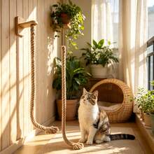1pc Solid Wood Sisal Wall-Mounted Cat Climbing Rope, Durable Thickened Cat Tree Scratching Post Cup-Shaped Hammock, Sisal Material, Home Pet Supplies, Wall-Mounted Cat Scratching Rope Cat Tree Scratching Post, Cat Tree, Free Cat Gift, Cat Scratching Board, Cat House, Cat Supplies, Cat Climbing Frame, Cat Toy - Multicolor - View 3