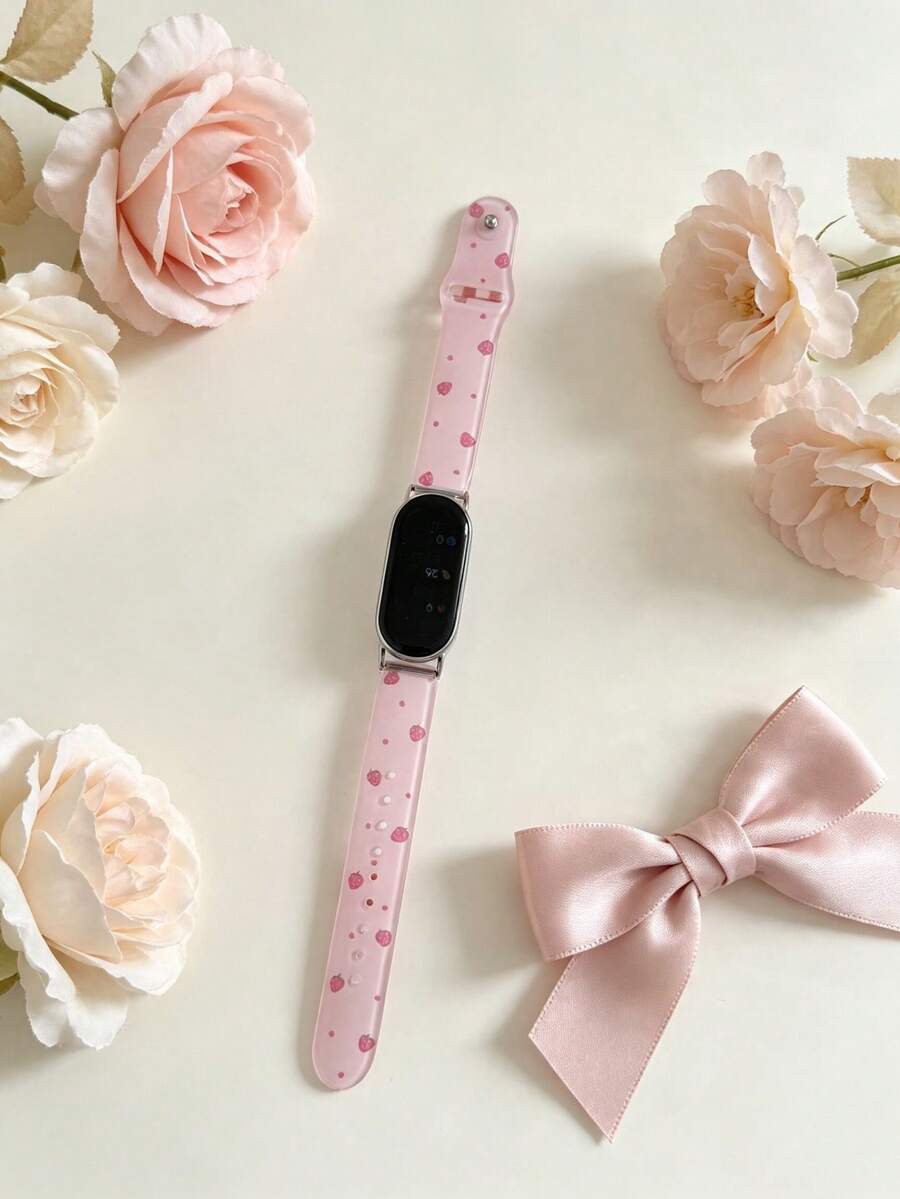 1pc Energetic Strawberry Watch Band Compatible With Apple Watch 38mm 40mm 41mm Cute Watch Band Birthday Gift Series 11 10 9 8 7 6 SE 5 4 3 2 1 Compatible With 18mm 20mm 22mm Compatible With Xiaomi 8/9/10 8/9 Pro Back To School Gift Graduation Gift