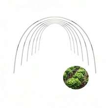 5-8 Sets Solid Fiberglass Garden Support Poles, Agricultural Greenhouse, Garden Arch Tunnel, Fruit And Vegetable Greenhouse Arch Support Bars, Mosquito Net Support, Includes Corresponding Number Of Galvanized Connecting Pipes, Multiple Sets Available, Suitable For Various Sizes And Scenarios - White - View 4