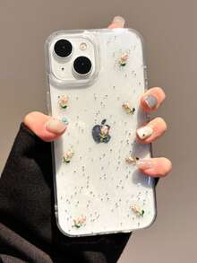 1 Buah Casing Ponsel Resin 3D Motif Tulip, Kompatibel dengan Apple 18 Pro Max/18 Pro/17 Pro Max/16/15/14/13/12/11, Pelindung Transparan Anti Guncangan dengan Glitter, Gaya Segar - Casing ponsel tulip 3D - View 23