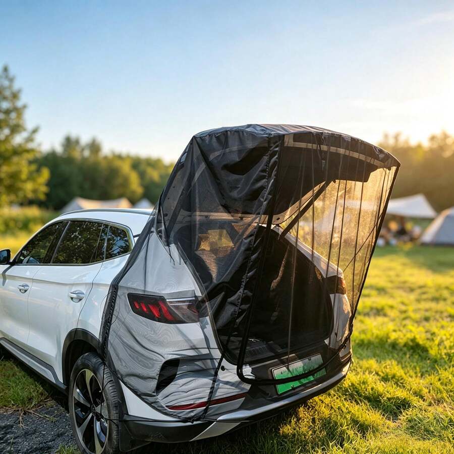 Magnetic SUV/MPV Summer Anti-Mosquito Car Mesh Curtain, Universal Trunk Tailgate Ventilation Anti-Mosquito Anti-Insect Net, Suitable For Outdoor Camping