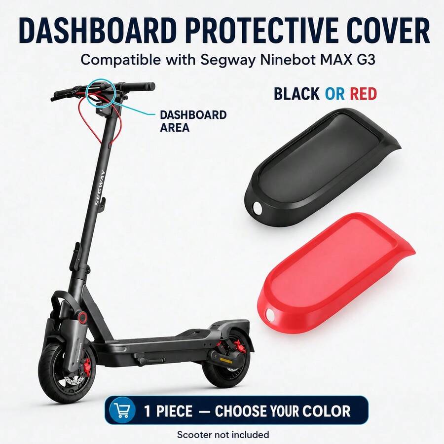 Ninebot MAX G3 電動滑板車專用一體式矽膠儀表保護套,螢幕與電源按鈕保護蓋,黑色/紅色可選 - 紅色 - 查看 1