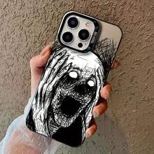 [24h Shipping Out DE/FR/ES]Funda De Telephone Child Pattern De Skull Dark Y Terrifying Protector De Telephone Anti-Shock Y Non-Slip Compatible Child Models De For Iphone 16/11/13/15/15 Plus/15 Pro/15 Pro Max/12/14 Pro Max/Xs/Xr/11 Pro/11 Pro Max/12 Pro/12 Pro Max/13 Pro/13 Pro Max/14 Pro/14 Plus/7/11 Plus. Material IMD - Black Is Suitable For Apple 17/16/15/14/13/12/11/X Series And  S21/S22 - Image 1Pcs - View 4