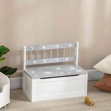 2 In 1 Storage Bench, Toy Box W/ Safety Rod - Grey - T0001-01-12465 - View 11