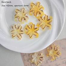 Two Tone Hot Stamping Gold Iris Flower Accessories, Hair Clips, DIY Accessories, Perforated Bracelets, Mobile Phone Chains, Material Matching - Multicolor - View 24