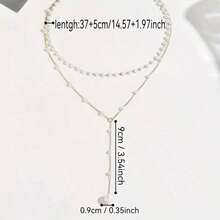 1 buah Kalung Liontin Mutiara Dua Lapis - Emas - View 2