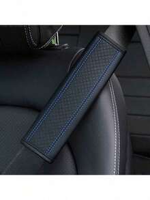 PU Leather Car Seat Belt Cover With Quilted Design, Enhance Safety And Comfort - A - View 7
