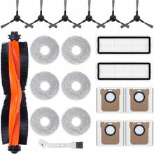20pcs Robot Vacuum X20 Max/X20 Pro Replacement Parts, Includes 1 Main Brush, 6 Mops, 4 Dust Bags, 2 Filters, 6 Side Brushes - 20 Pcs - View 1