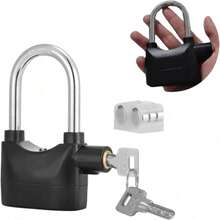Cadeado de Segurança com Alarme Sonoro, 110dB, À Prova D'água, Ideal para Motos, Bicicletas e Portões (Curto) - A - Visão 3