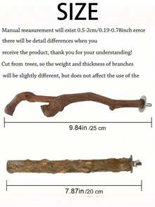 5pcs Bird Perch Set Wooden Parrot Stand Branch, 3pcs Grape Wood Perch Rods, 2pcs Brackets, Claw Grinding Fork Parrot Chewing Stick Exercise Training Branch, Suitable For Small And Medium Birds - A - View 2