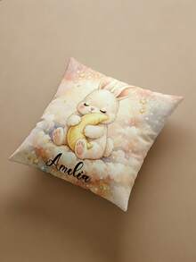 1 buah Sarung Bantal Cetak Teks Personalisasi Kustom, Sarung Bantal Cetak Dua Sisi, Untuk Liburan, Sarung Bantal Nama yang Dapat Disesuaikan, Hadiah untuk Keluarga, Teman, dan Diri Sendiri - Sampanye - View 7