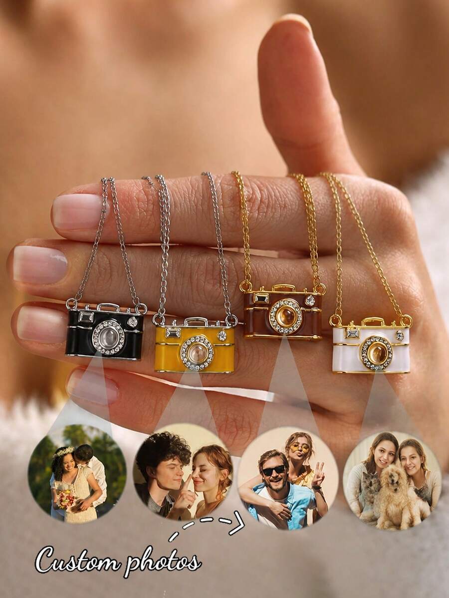 Customized Photo Camera Necklace, Personalized Photo Projection Necklace, Custom Photo Necklace, Women's Jewelry Gift, Gift For Lover On Valentine's Day
