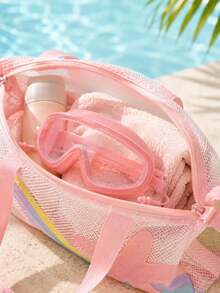 1pc Children's Large Frame High Definition Anti-Fog Swimming Goggles, Soft Silicone Waterproof Swim Goggles With Integrated Earplugs And Adjustable Strap, Unisex Baby Water Play Diving Eye Protection, Macaron Multi-Color Options - Children's Swimming Goggles - View 1