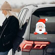 Merry Christmas Car Stickers Waterproof Santa Claus & Reindeer Window Decals Self-Adhesive PVC Christmas Decorations - Multicolor - View 4