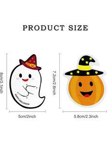 100/50pcs Halloween Lollipop/Candy Decorative Paper Cards - Creative DIY Pumpkin & Ghost Designs, Suitable For Halloween Party Gift Packaging And Decoration - Multicolor - View 7