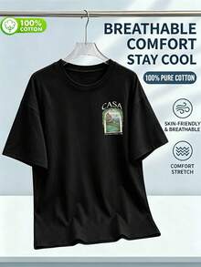 ChristmasCASA Vintage Serif Lettering With Green Leaf Window Pattern, Positano Coast Park Seascape Design, Best-Selling Item - 黑色 - 查看 2
